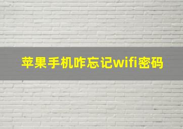 苹果手机咋忘记wifi密码