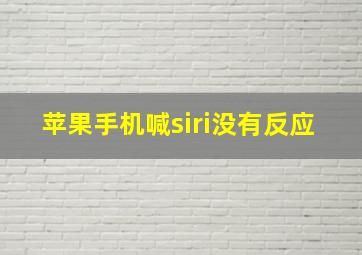 苹果手机喊siri没有反应