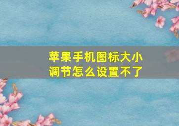 苹果手机图标大小调节怎么设置不了