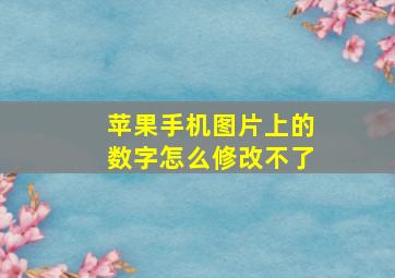 苹果手机图片上的数字怎么修改不了