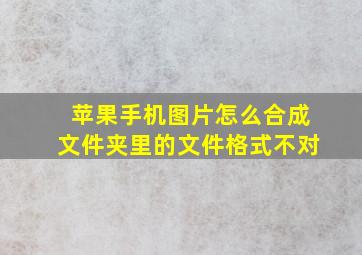 苹果手机图片怎么合成文件夹里的文件格式不对