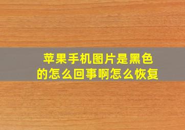 苹果手机图片是黑色的怎么回事啊怎么恢复