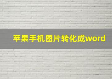 苹果手机图片转化成word