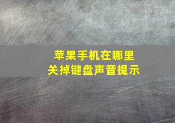 苹果手机在哪里关掉键盘声音提示