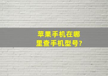 苹果手机在哪里查手机型号?