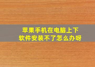 苹果手机在电脑上下软件安装不了怎么办呀