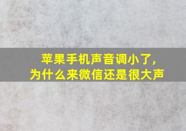 苹果手机声音调小了,为什么来微信还是很大声