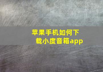 苹果手机如何下载小度音箱app