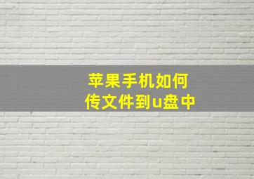 苹果手机如何传文件到u盘中