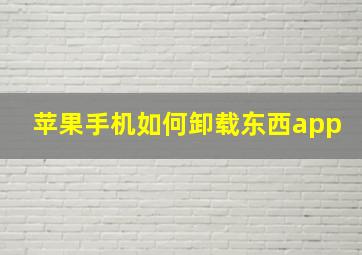 苹果手机如何卸载东西app