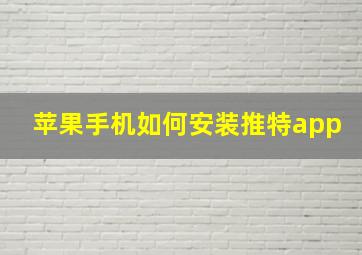 苹果手机如何安装推特app