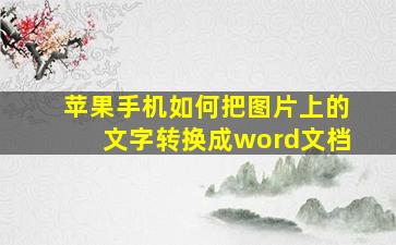 苹果手机如何把图片上的文字转换成word文档