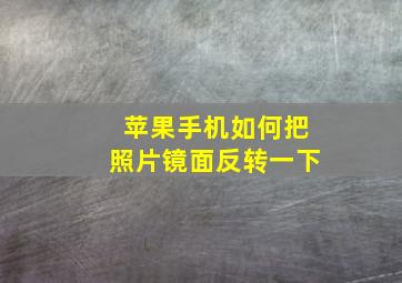 苹果手机如何把照片镜面反转一下