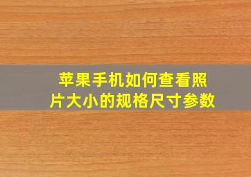 苹果手机如何查看照片大小的规格尺寸参数