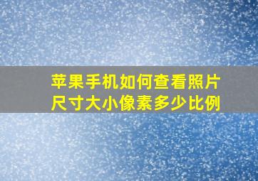 苹果手机如何查看照片尺寸大小像素多少比例