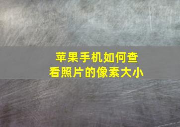 苹果手机如何查看照片的像素大小