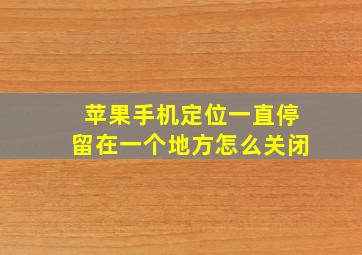 苹果手机定位一直停留在一个地方怎么关闭