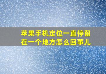 苹果手机定位一直停留在一个地方怎么回事儿