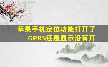 苹果手机定位功能打开了GPRS还是显示沿有开