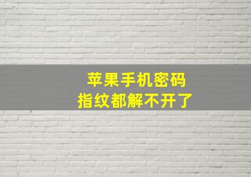 苹果手机密码指纹都解不开了