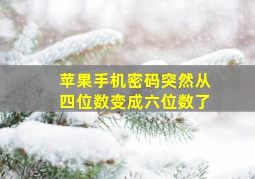 苹果手机密码突然从四位数变成六位数了