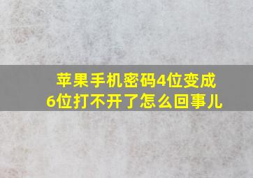 苹果手机密码4位变成6位打不开了怎么回事儿