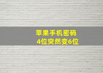 苹果手机密码4位突然变6位