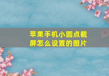 苹果手机小圆点截屏怎么设置的图片