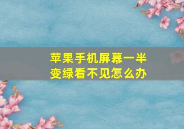 苹果手机屏幕一半变绿看不见怎么办