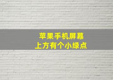 苹果手机屏幕上方有个小绿点