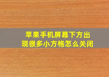 苹果手机屏幕下方出现很多小方格怎么关闭