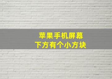 苹果手机屏幕下方有个小方块