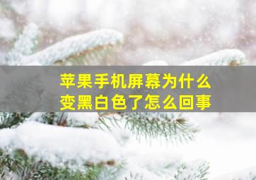 苹果手机屏幕为什么变黑白色了怎么回事