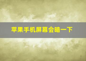 苹果手机屏幕会暗一下