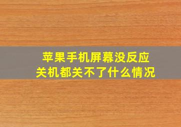 苹果手机屏幕没反应关机都关不了什么情况