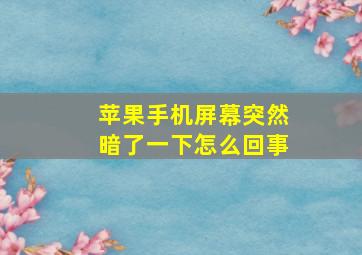 苹果手机屏幕突然暗了一下怎么回事