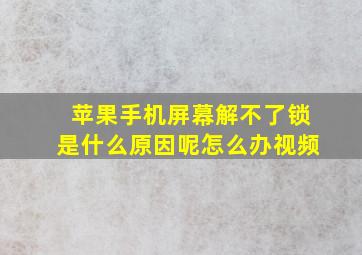 苹果手机屏幕解不了锁是什么原因呢怎么办视频