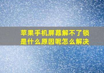 苹果手机屏幕解不了锁是什么原因呢怎么解决