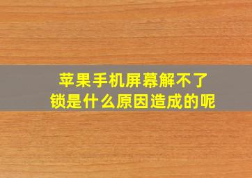 苹果手机屏幕解不了锁是什么原因造成的呢