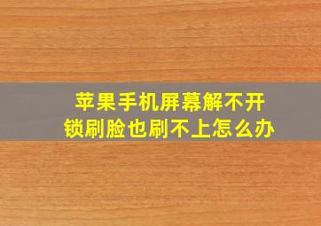 苹果手机屏幕解不开锁刷脸也刷不上怎么办