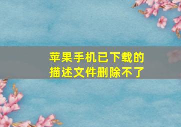 苹果手机已下载的描述文件删除不了