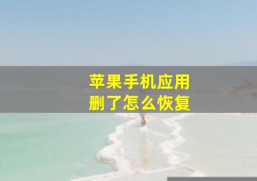 苹果手机应用删了怎么恢复