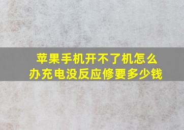 苹果手机开不了机怎么办充电没反应修要多少钱