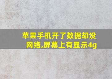 苹果手机开了数据却没网络,屏幕上有显示4g