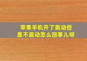 苹果手机开了震动但是不震动怎么回事儿呀