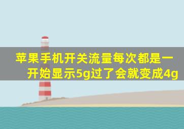 苹果手机开关流量每次都是一开始显示5g过了会就变成4g