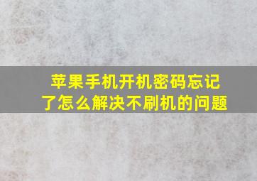 苹果手机开机密码忘记了怎么解决不刷机的问题