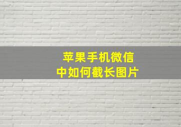 苹果手机微信中如何截长图片