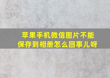 苹果手机微信图片不能保存到相册怎么回事儿呀