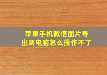 苹果手机微信图片导出到电脑怎么操作不了